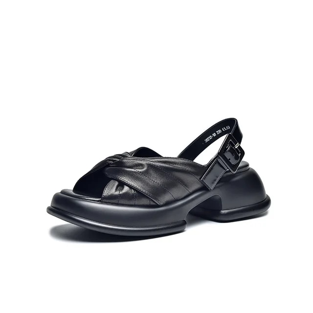 platform sandals color black size 5.5 for women