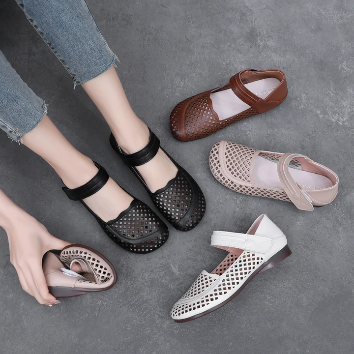 hollow sandals color black size 8 for women