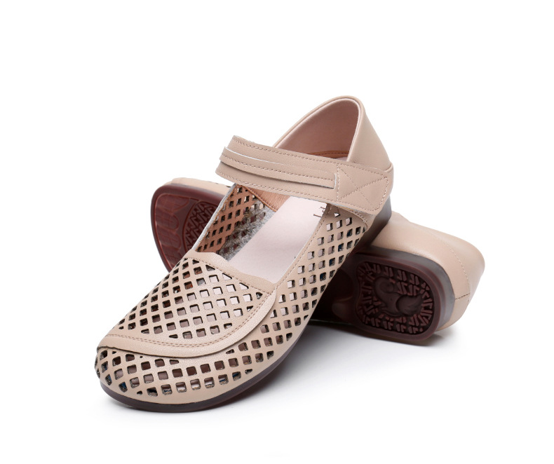 round toe sandals color beige size 8 for women