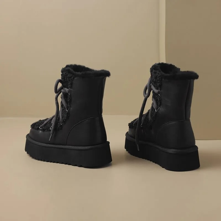 round toe boots color black size 8 for women