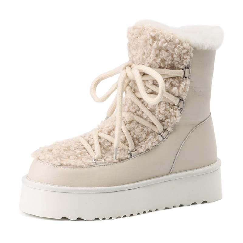 snow boots color apricot size 5.5 for women