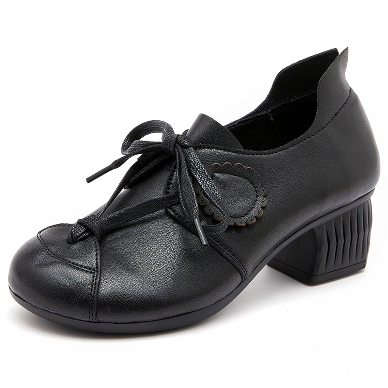 lace up pumps color black size 5.5 for women