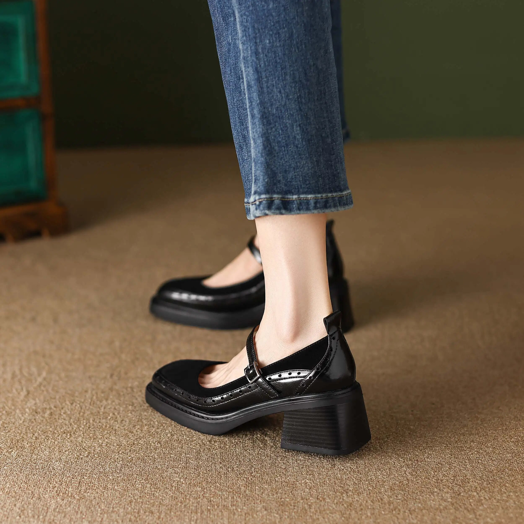 leather pumps shoes color black size 8.5 for women