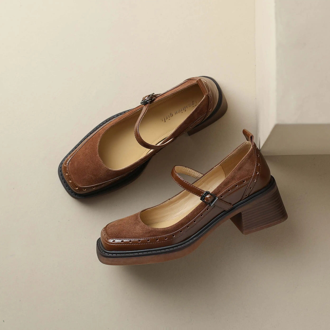 square toe pumps shoes color brown size 7 for women