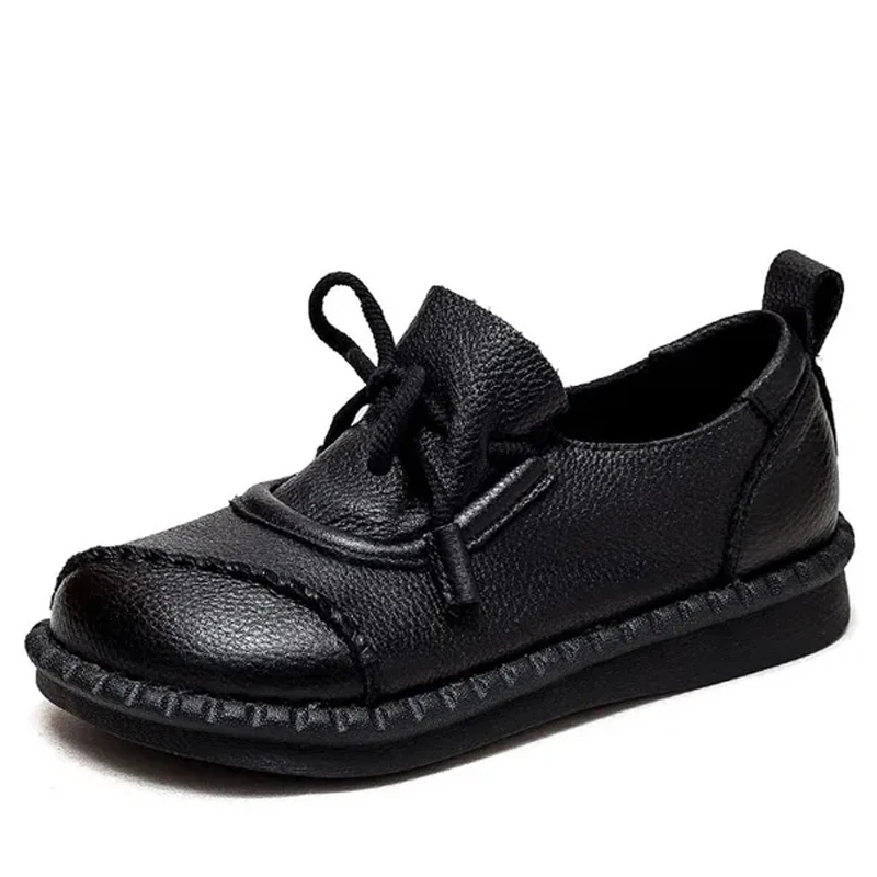 lace up loafer shoes color black size 6 for women