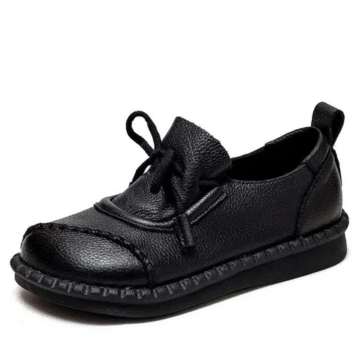 lace up loafer shoes color black size 6 for women