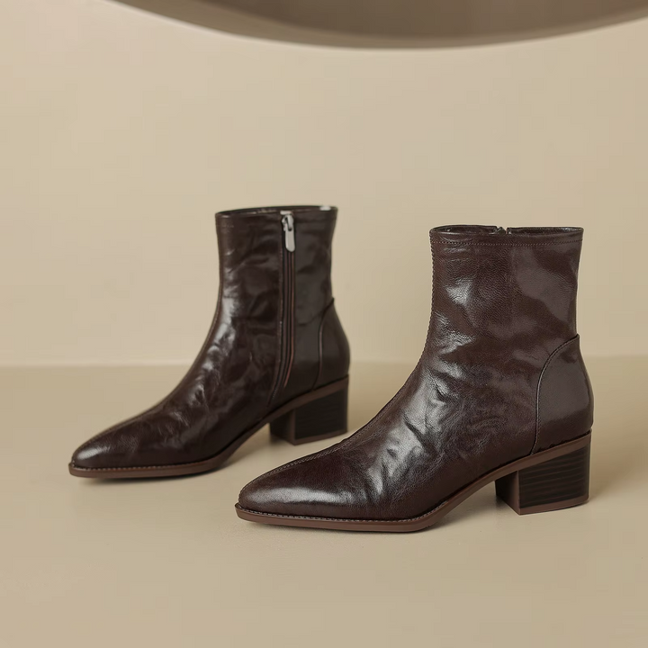 pointed toe boots color brown size 7 for women
