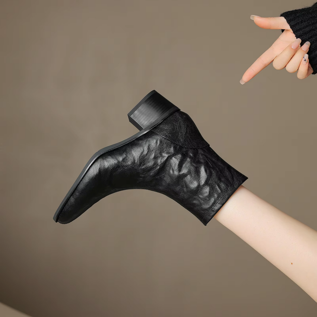 square heel boots color black size 6.5 for women