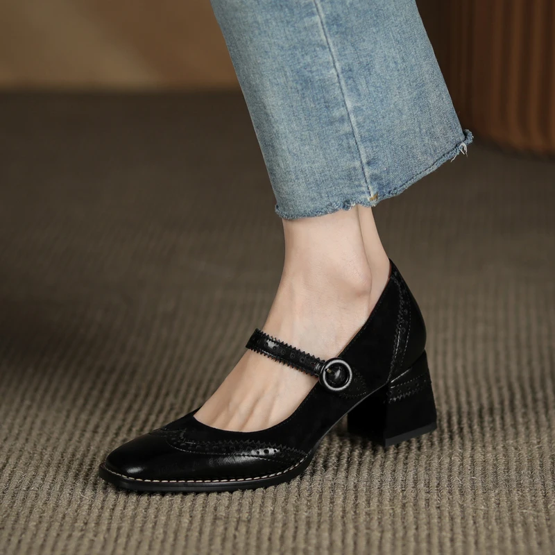 square toe pump shoes color black size 8 for women