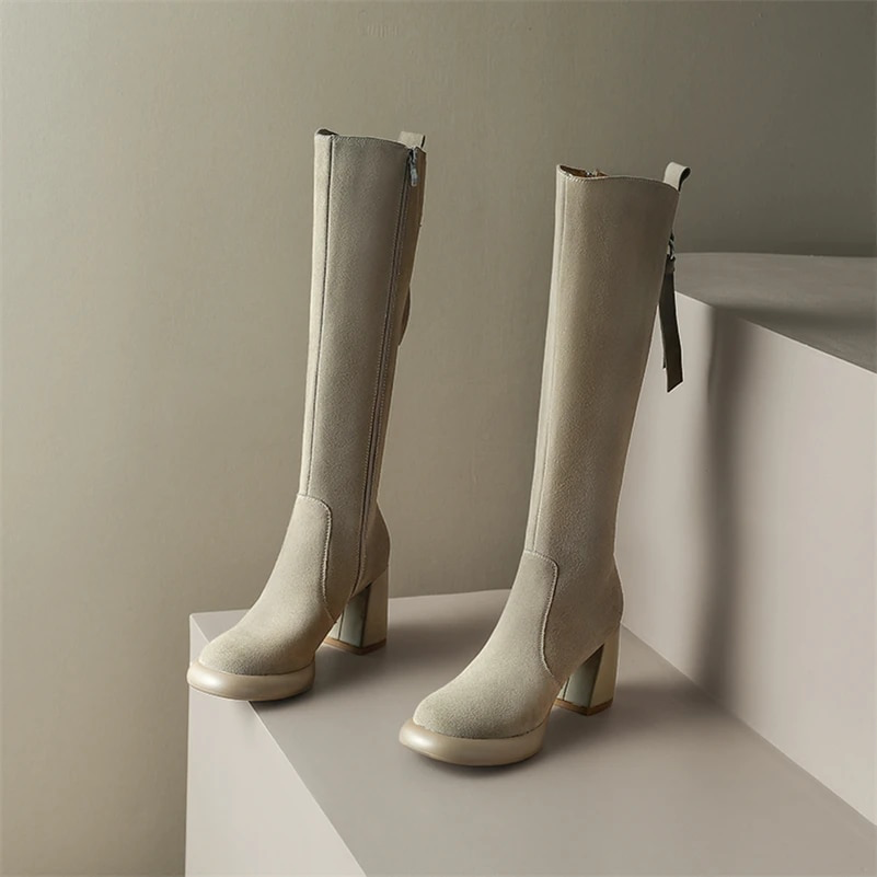 long boots color apricot size 5 for women