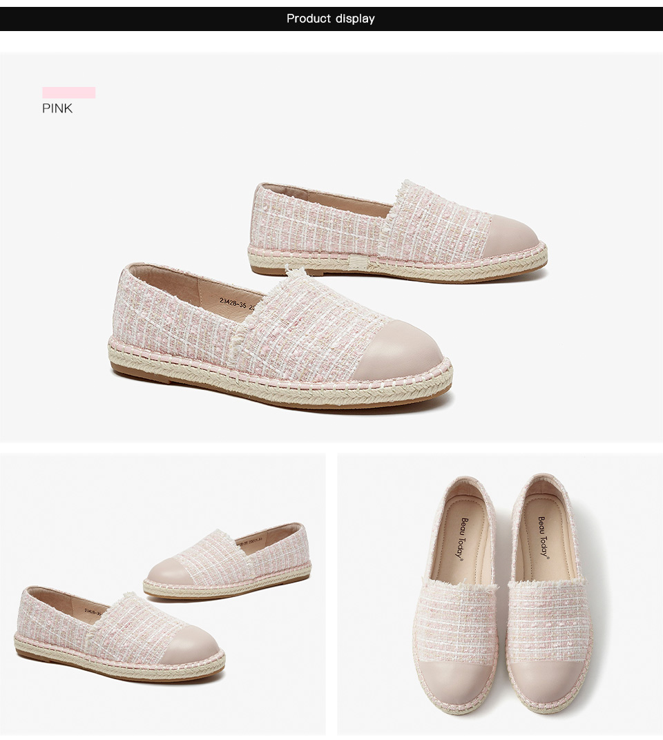 summer espadrille color pink size 6.5 for women