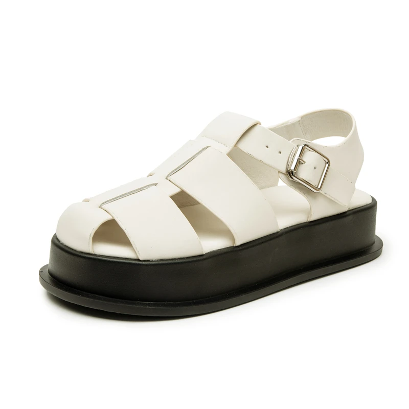 round toe sandals color beige size 5.5 for women