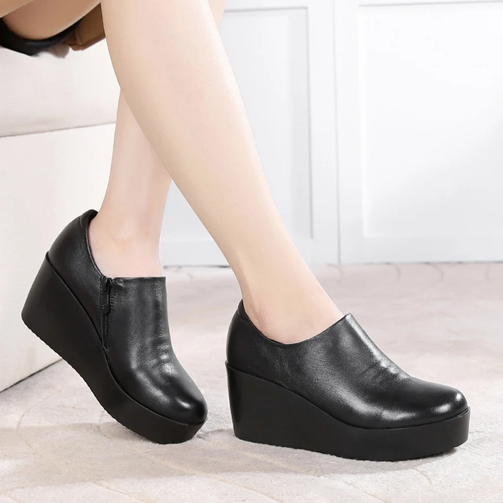 office platform shoes color black size 5 for women