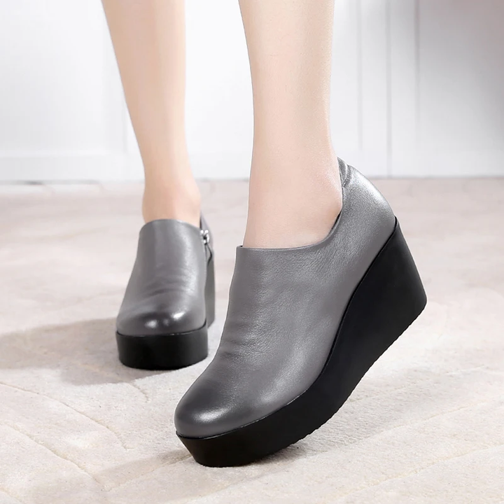 comfortable platform shoes color gray size 9 for women