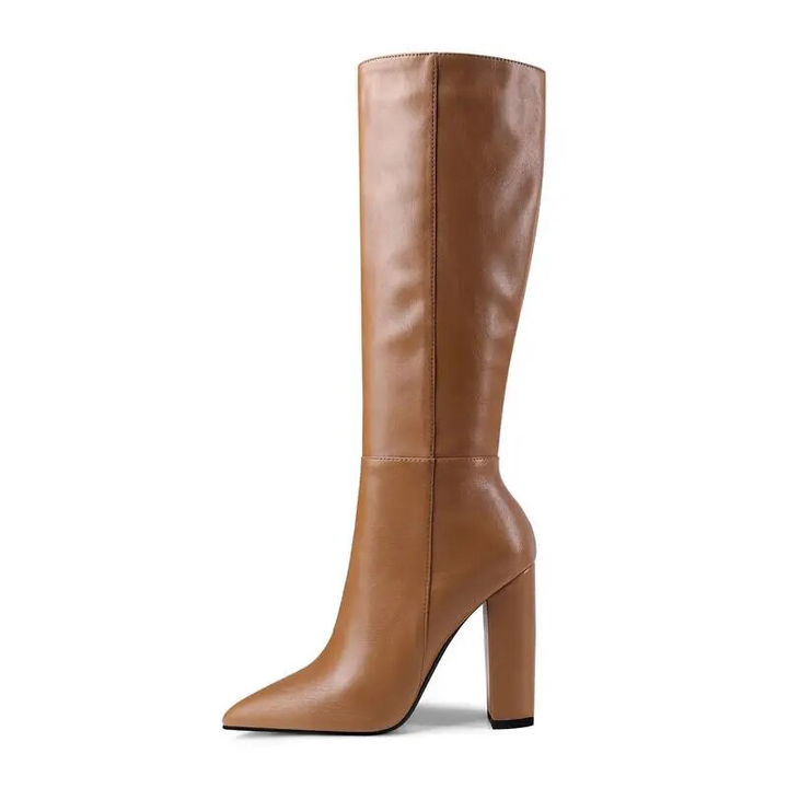 dress leather boots color brown size 8 for women
