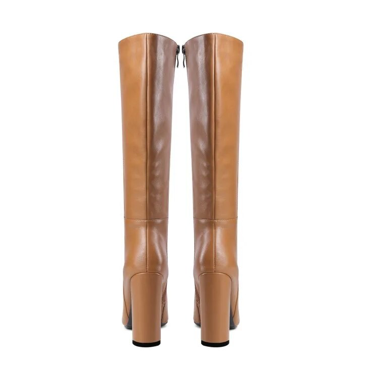 high heel boots color black size 9 for women