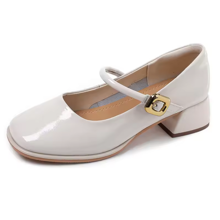 leather pumps color beige size 6 for women