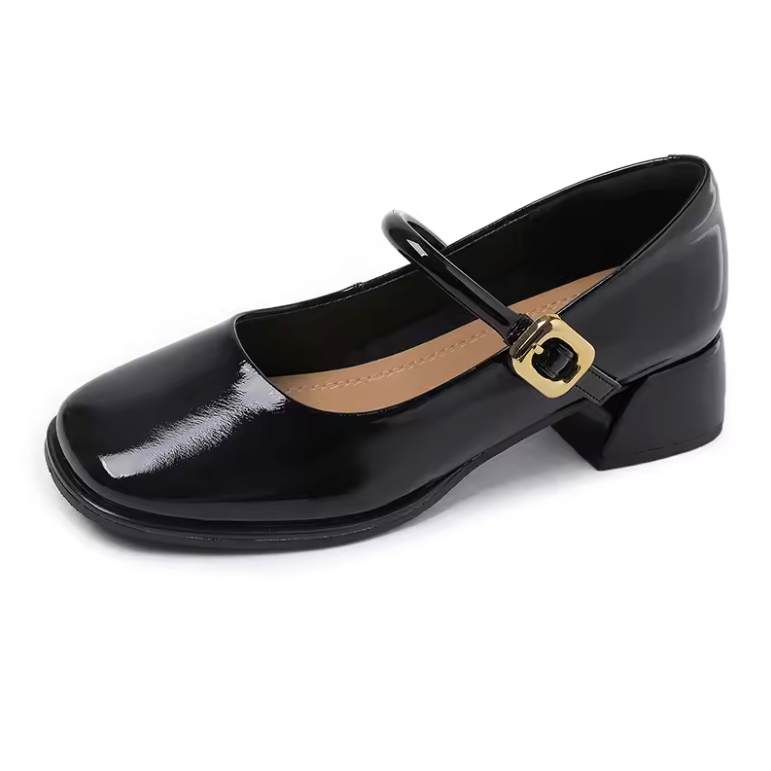 leather pumps color black size 5.5 for women