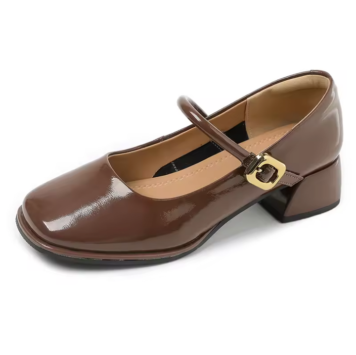 leather pumps color brown size 5 for women