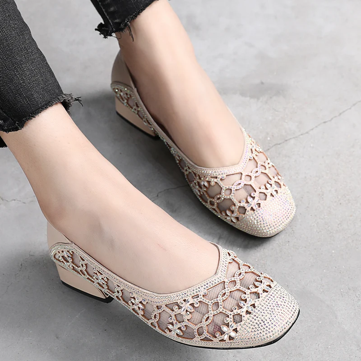 slip on pumps shoes color gold size 9 for women