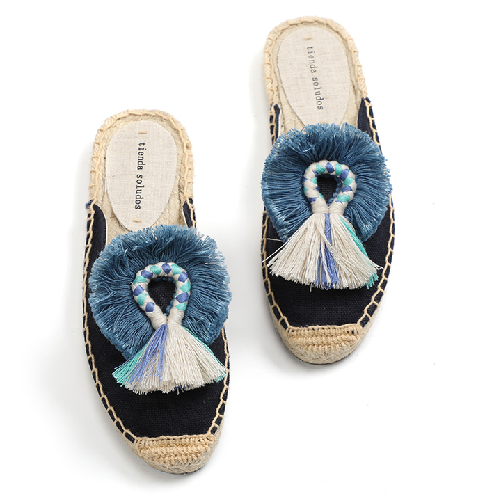 mules color blue size 5.5 for women