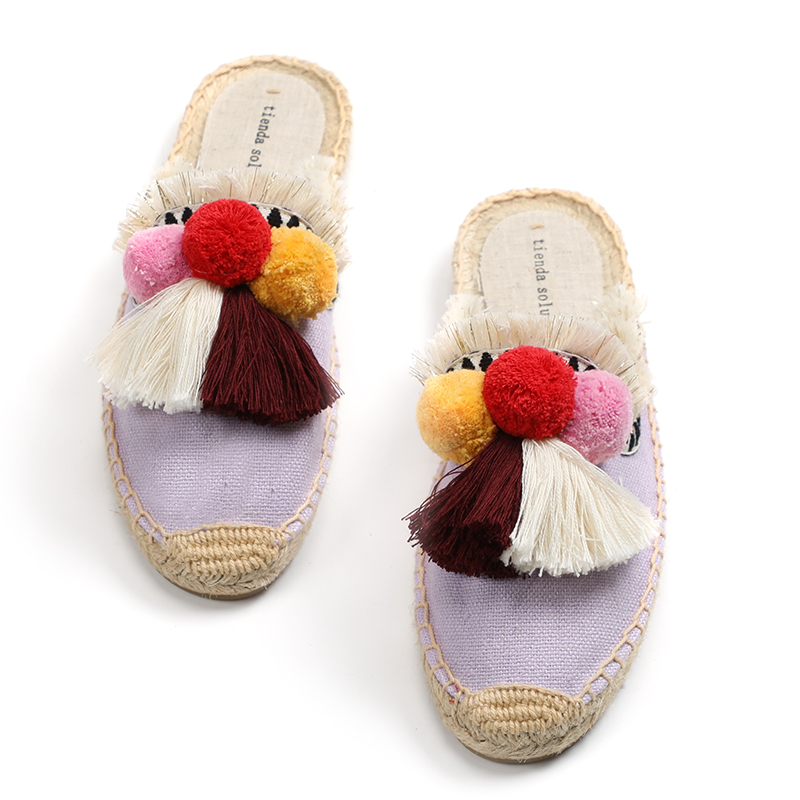 espadrille multi color purple size 6 for women
