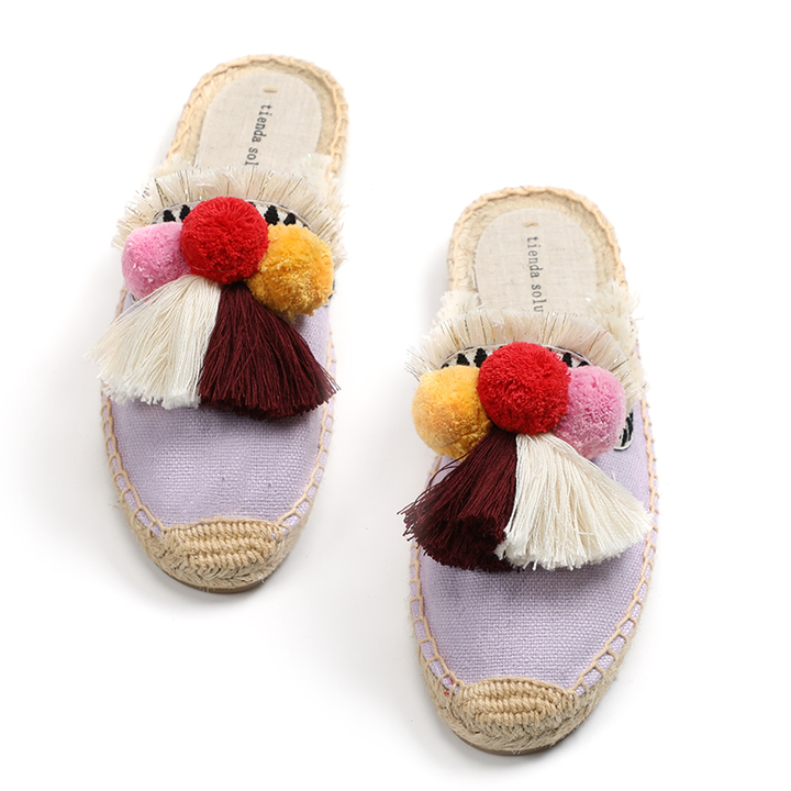 espadrille multi color purple size 6 for women
