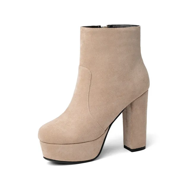 platform boots color beige size 5 for women