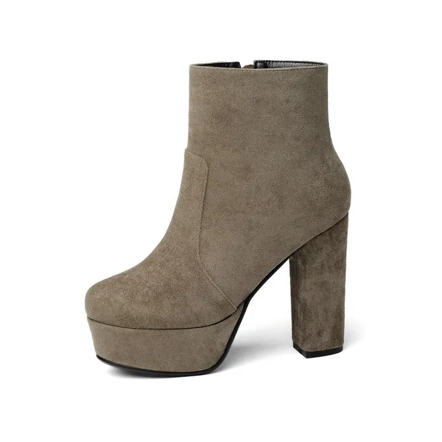 square heel boots color khaki size 8 for women