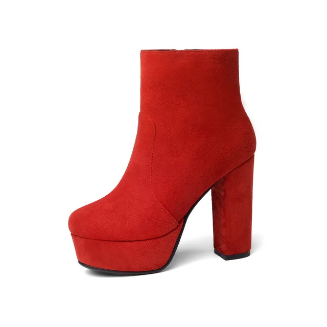 office boots color red size 9 for women