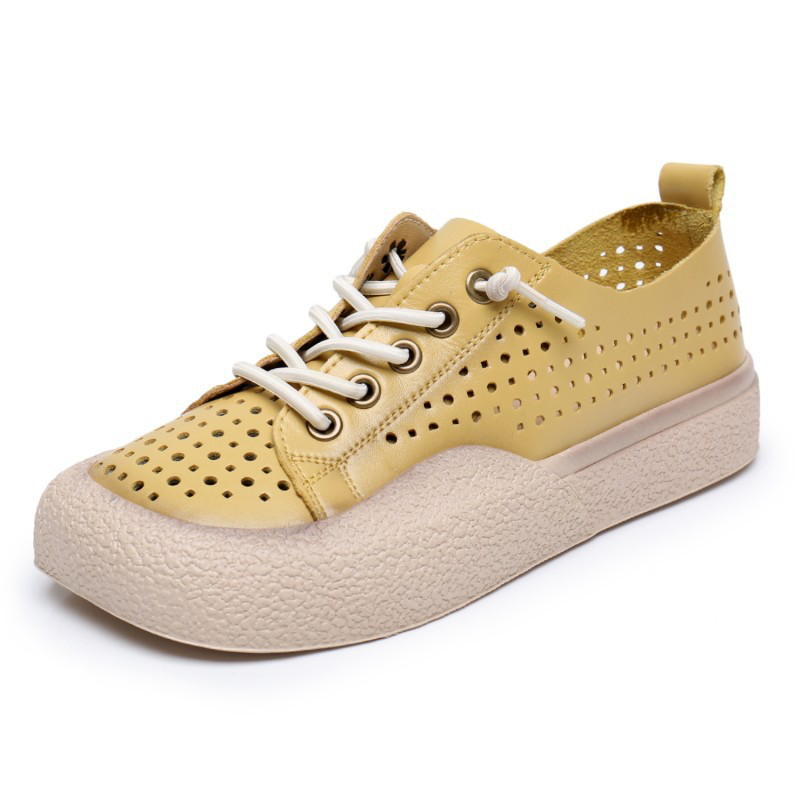 square toe sneaker color yellow size 7 for women