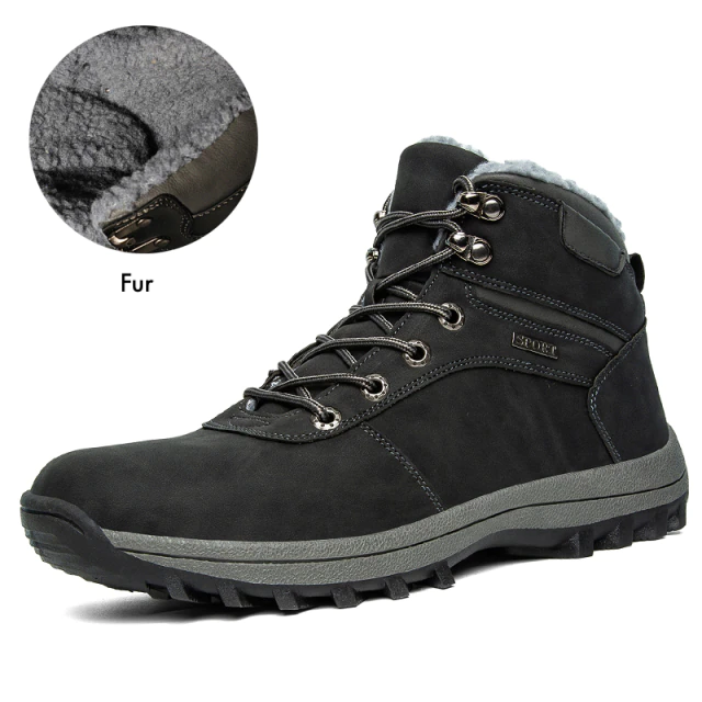 snow boots color black size 7.5 for men