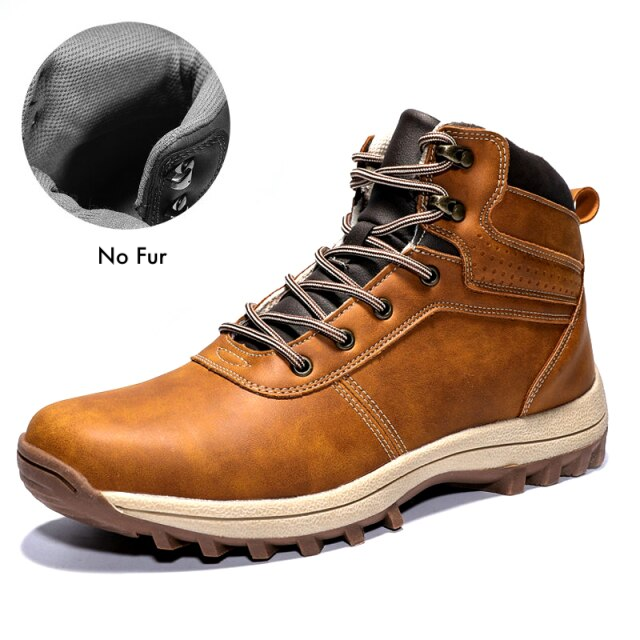 leather boots color brown size 7 for men