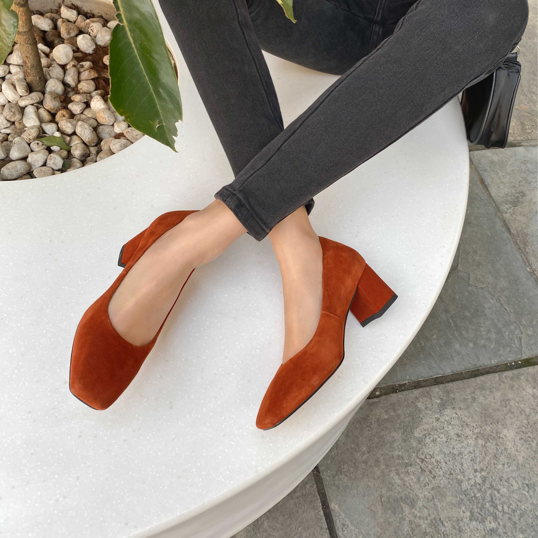office pumps shoes color orange size 8 for women