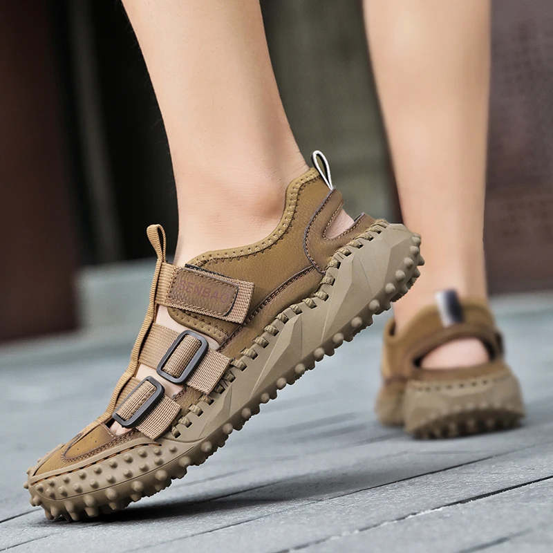 flats sandal color brown size 9 for women