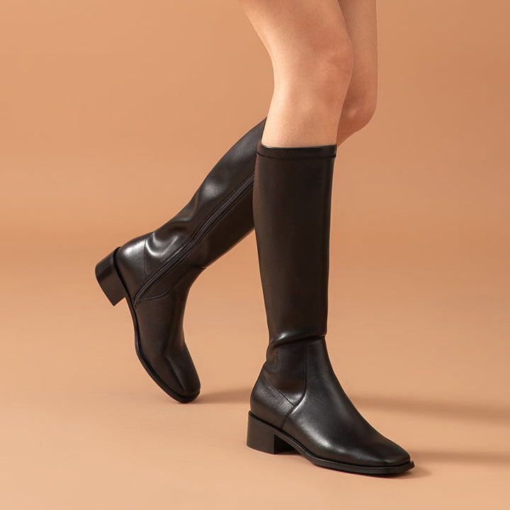 knee high boots color black size 8 for women
