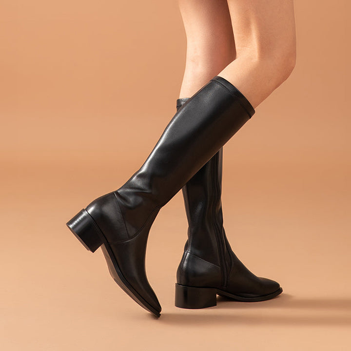 square toe boots color black size 7.5 for women