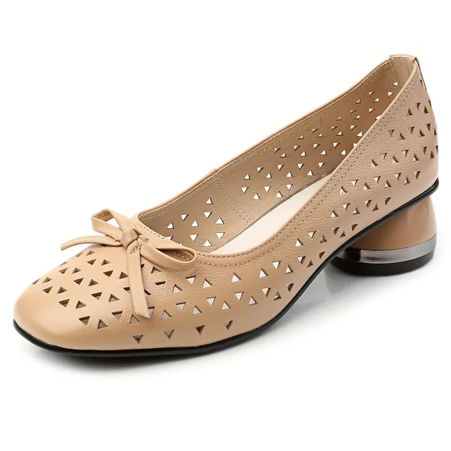 round toe pumps shoes color apricot size 7 for women