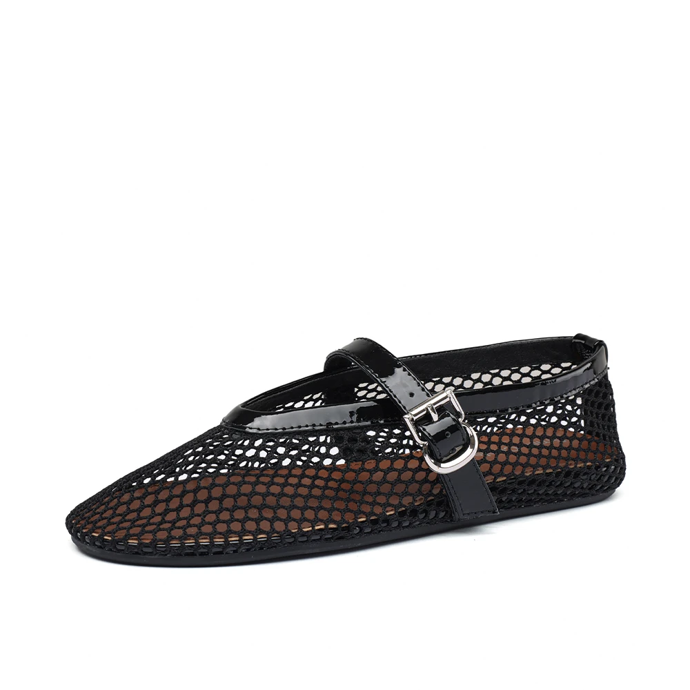 flat shoes color black size 5 for women