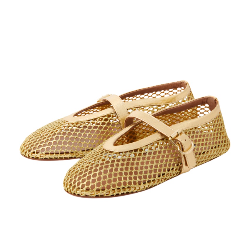 flat shoes color gold size 5.5 for women