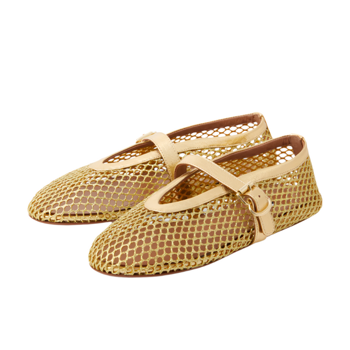 flat shoes color gold size 5.5 for women