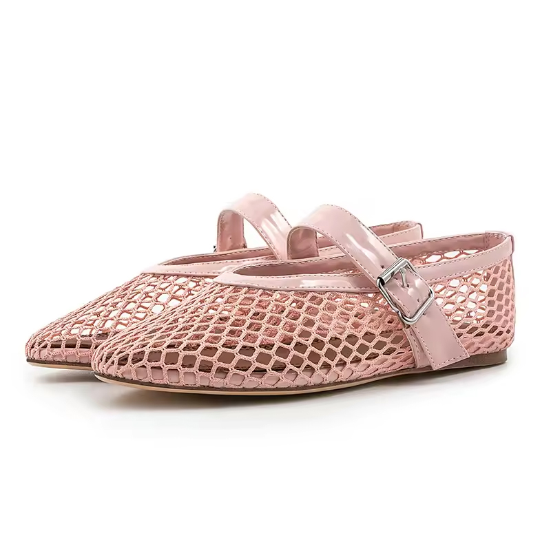 summer flat shoes color  pink size 6 for women