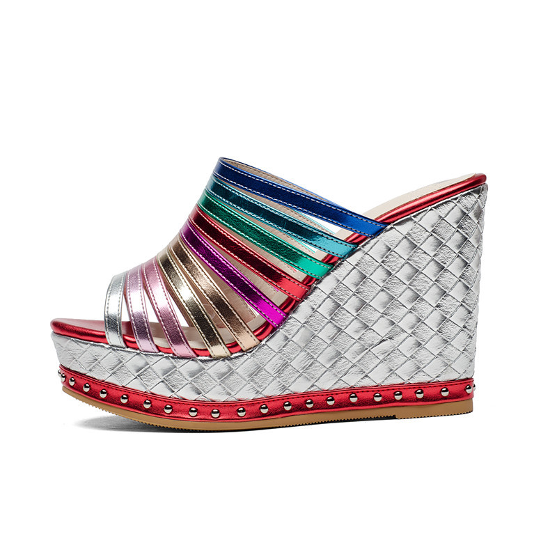 slip on wedges color multi size 7 for women
