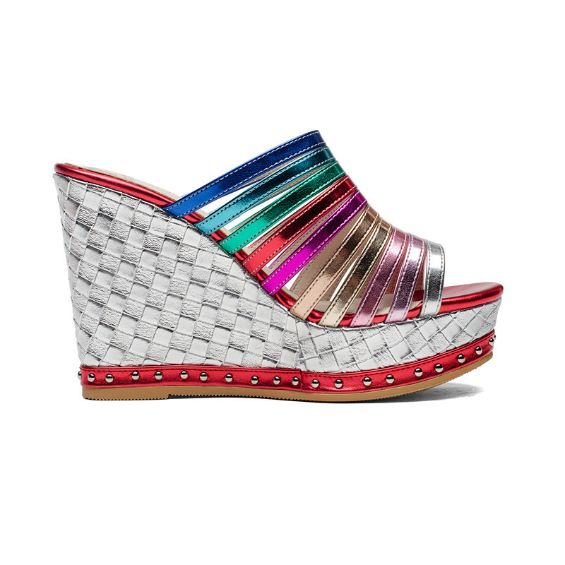 open toe wedges color multi size 8 for women
