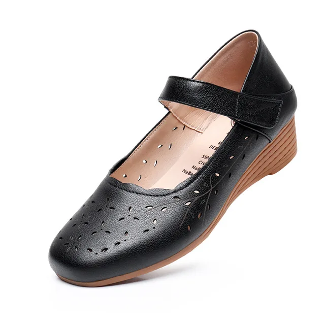 wedges sandals color black size 5.5 for women