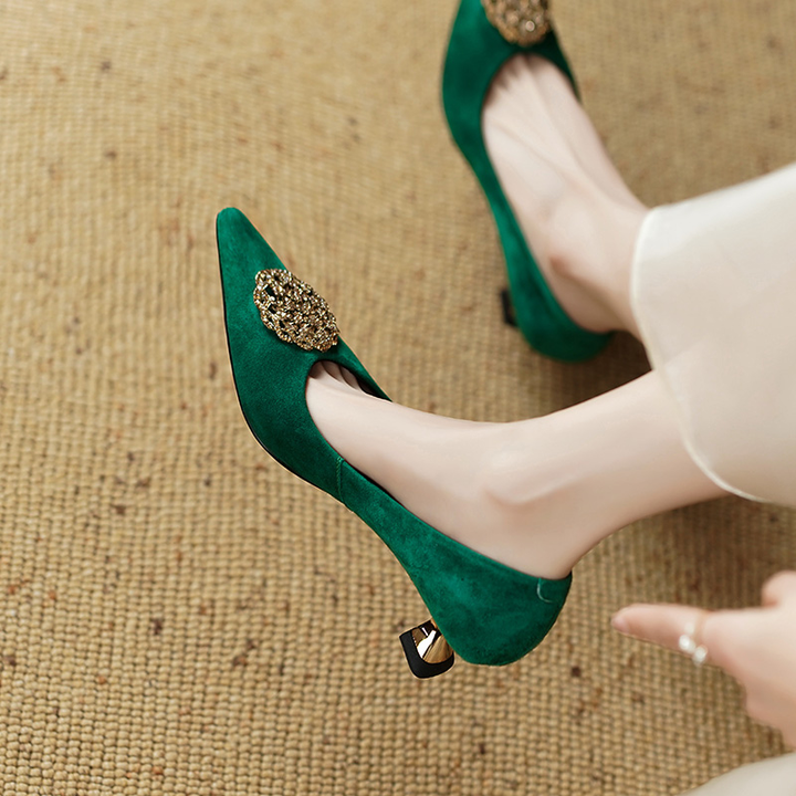 dress pumps shoes color green size 6 for women