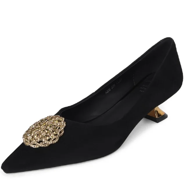 pointed toe pumps shoes color black size 4.5 for women