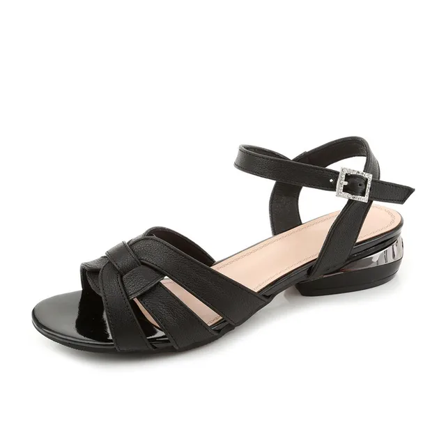 open sandals color black size 5.5 for women