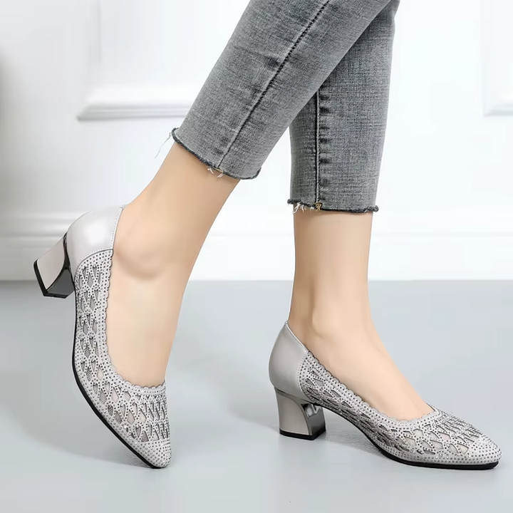 slip on pumps color gray size 6-5 for women