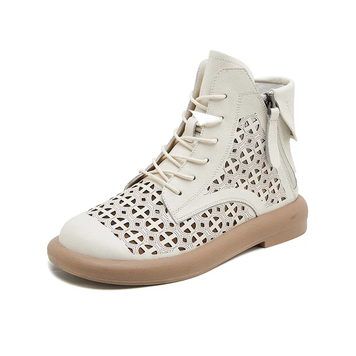 leather boots color beige size 5.5 for women